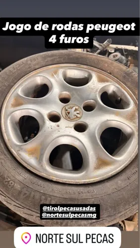 Jogo roda aro 14 4 furos peugeot