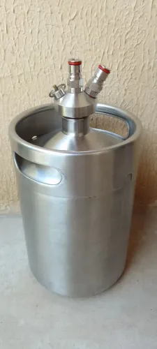 Barril inox mini keg 5 litros completo