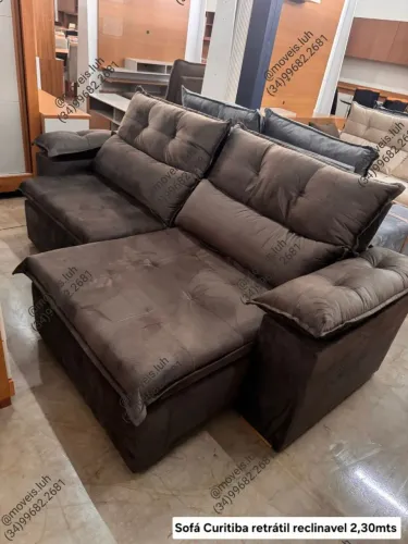 Sofá retrátil reclinavel 2,30m NOVO $1.899,00 A vista ou 12x 180,67 no cartão de crédito