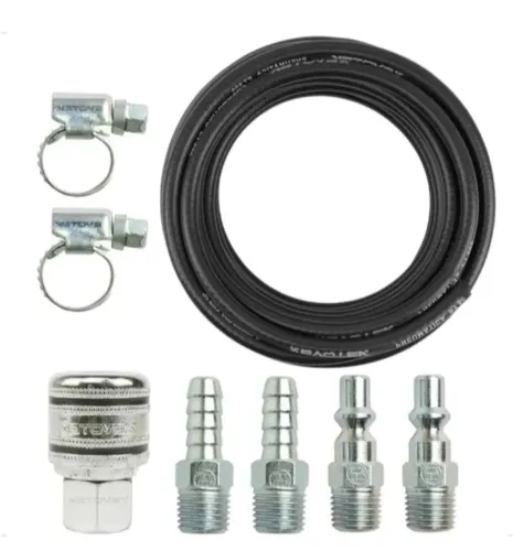 MANGUEIRA 20M BORRACHA PARA COMPRESSOR/PISTOLA E FERRAMENTAS PNEUMÁTICO  JOGO DE ENGATES 