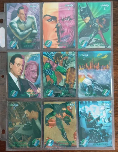 Lote Raro 21 Cards Batman Forever Metal 1995 (Fleer) + 3 Especiais Gold Blaster