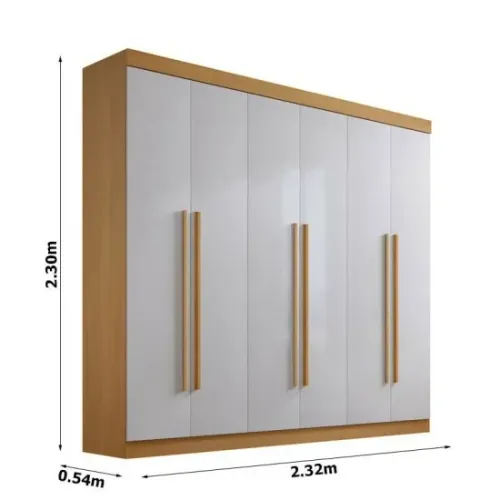 Guarda-roupa Monte Carlo 6 Portas Larg. 2.32m - D Doro