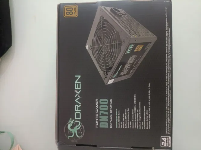 fonte gamer DN700 80PLUS BRONZE da draxen usada por apenas dois dias.