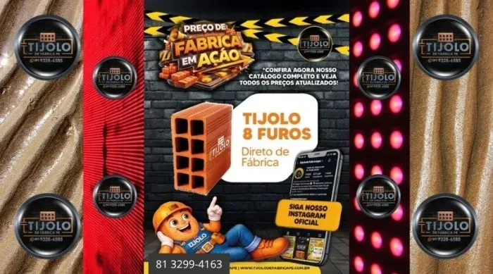 tijolo 8 furos 6 milheiros com entrega 