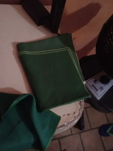 Antigo Kit de Guardanapo Verde Bandeira Algodão Brim