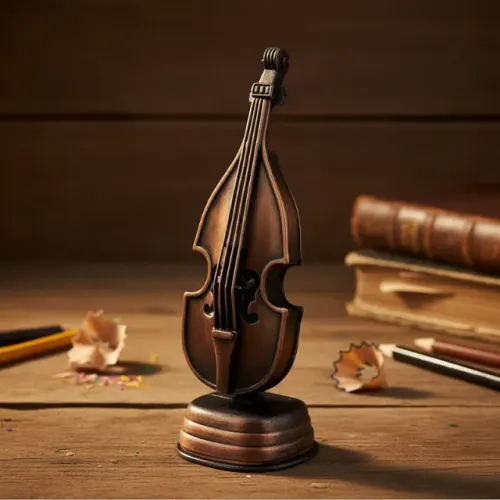 Apontador de Mesa em formato de VIOLONCELO (RABECÃO) Em Metal Miniatura