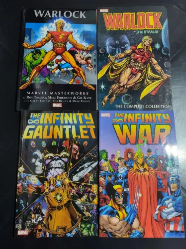 HQs importadas Marvel - Warlock RoyThomas, Warlock Jim Starlin, Infinity Gauntlet e I.War