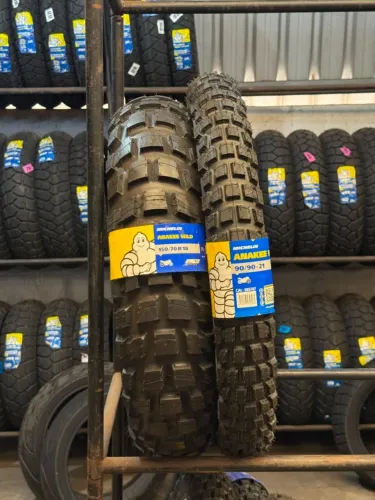 Par de Pneu Michelin Anakee Wild 150/70-18 e 90/90-21 Africa Twin1100/Tiger1200/Ktm890