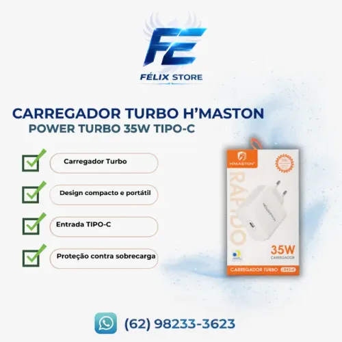 Carregador H'maston Lr15-4 35w Turbo Tipo-c Para Celular