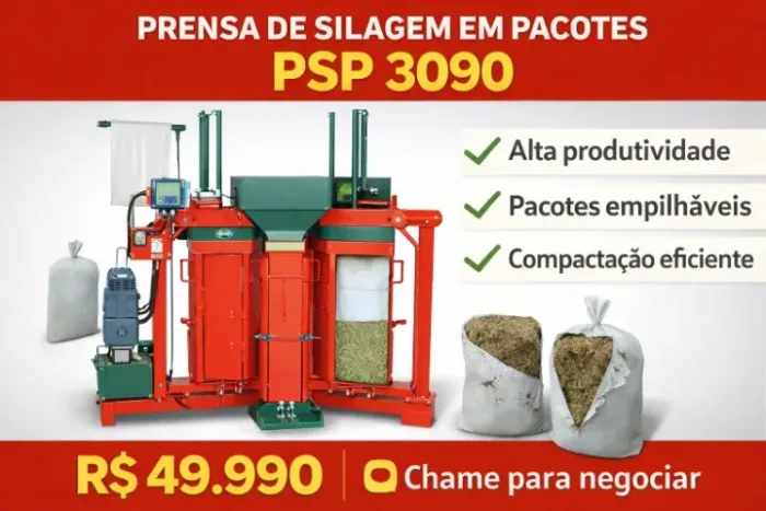 EMPACOTADEIRA E PRENSA DE SILAGEM CARROSEL 5 CESTOS- ALTA PRODUTIVIDADE