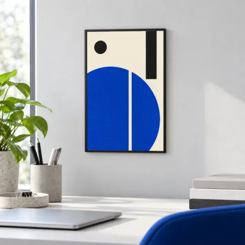Quadro Decorativo Geométrico Contrapeso 20x30 Moldura Preta