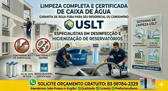 Limpeza de caixa de água/e esgoto e caixa gordura