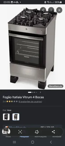 Fogão Itatiaia Vitrum 4 bocas