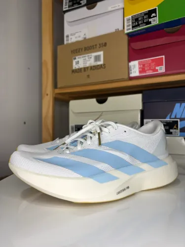 adidas Adizero Evo SL Wove White Clear Blue Feminino