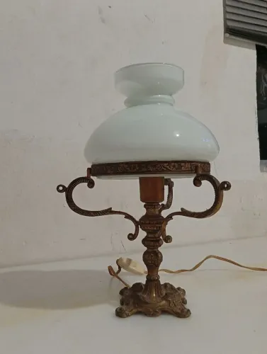 abajur de mesa bronze retrô