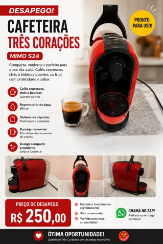 Cafeteira 3 corações