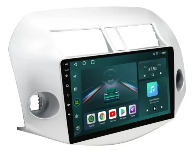 Central Multimídia Android 13 9 Pol. carplay e Android auto sem fio Rav4 2006 a 2012