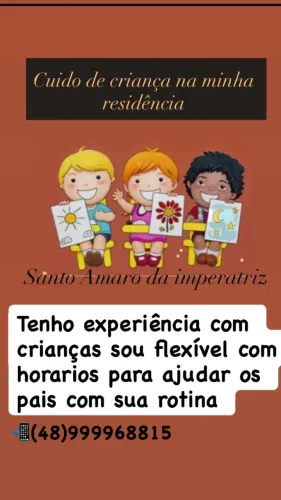 Cuido de crianças em minha residência 