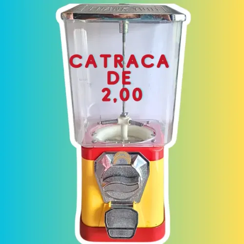 Maquina de bolinha chicletes brinquedo capsulas 1 polegada vending machine catraca 2 reais