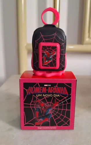 Mochila Homem aranha McDonald's preto e rosa