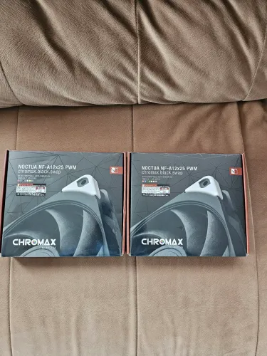 2 fans noctua NF A12X25 PWM lacrados novos chromax black