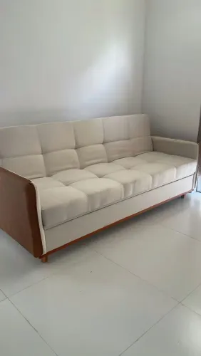 Vendo sofá cama com baú novo barra olímpica 