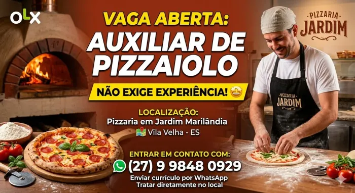 Vaga para auxiliar de  Pizzaiolo