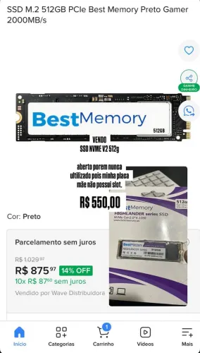 SSD NVME HIGHLANDER SERIES 512gb