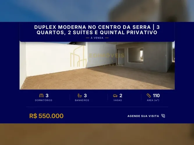 Linda Casa Duplex no Residencial Centro da Serra com Quintal Privativo