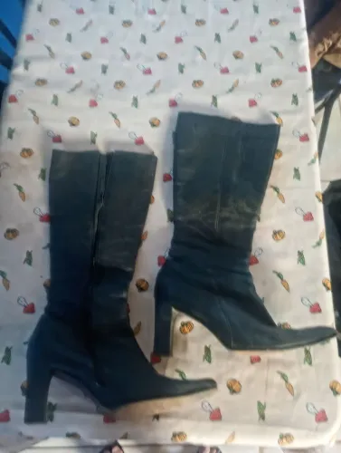 Botas femininas de couro legítimo