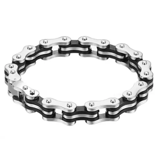 bracelete pulseira masculina aço inox corrente moto bike