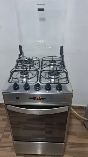 Fogão Brastemp inox 4 bocas, com Grill, automático (Entrego)