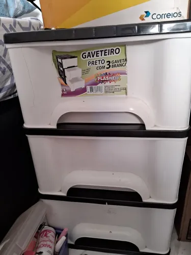Gaveteiro Organizador de Plástico Plasnew - 3 Gavetas Grandes