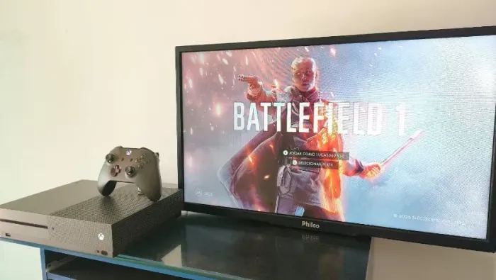 Xbox One S, Edição Especial " BF1 Verde Militar " Com 1 Tera de HD, Controle Original