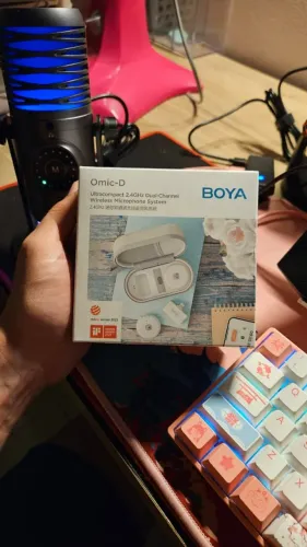 BOYA Microfone de lapela sem fio Omic-D-W para iPhone
