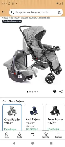carrinho de bebê e bebê conforto semi novos