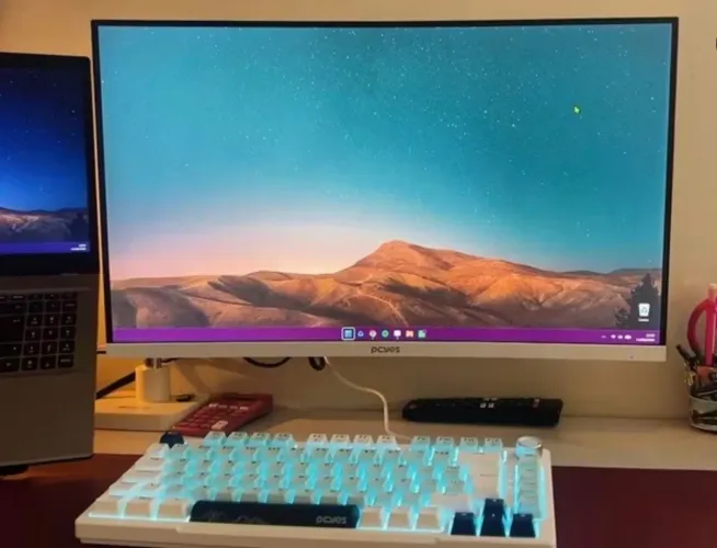 MONITOR GAMER CURVO PCYES 100HZ 24 POLEGADAS BRANCO