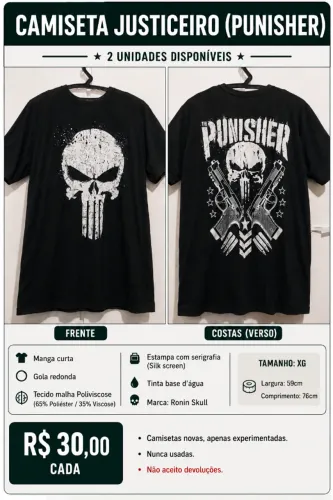 Camiseta Justiceiro (Punisher)