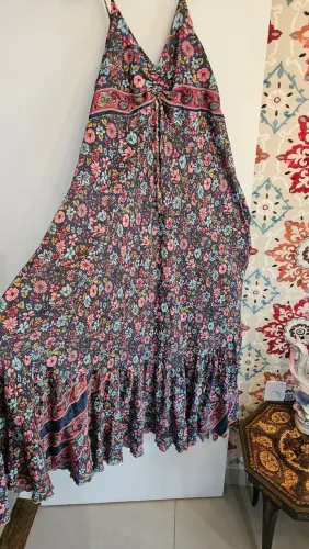 Vestido estampado seda