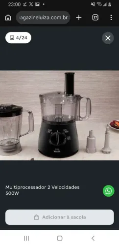 Multiprocessador 2 Velocidades 500W - Philips Walita Daily Collection<br>Voltagem: