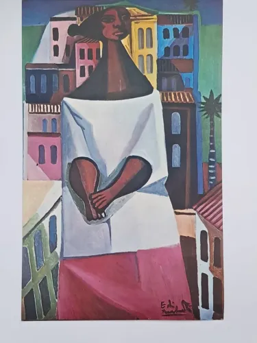 ANTIGA GRAVURA DO DI CAVALCANTI. offset dos anos 1970. decorativa. colecionável.