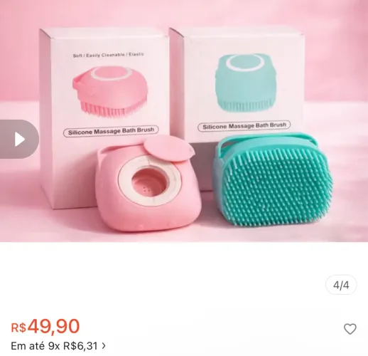 Esponja silicone banho adulto criança ou pet