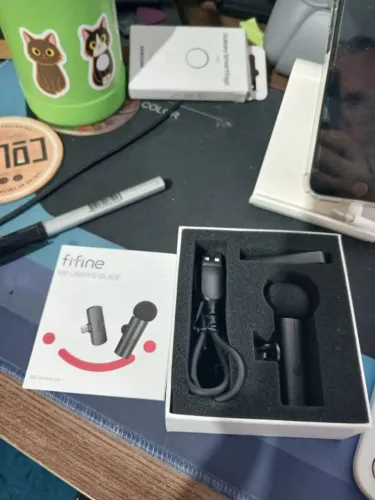 Microfone de gravação de lapela sem fio FIFINE, mini microfone tipo C para celular/tablet