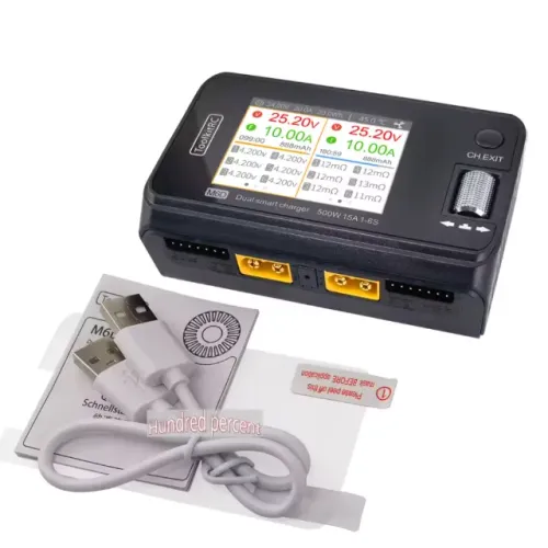 Carregador balanceador bateria drone ToolkitRC M6D V3 500W 15A FPV DJI