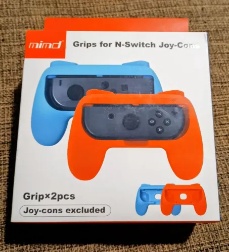 Suporte Case Grip Gamepad Para Controle Joy Con Nintendo Switch Preto o par