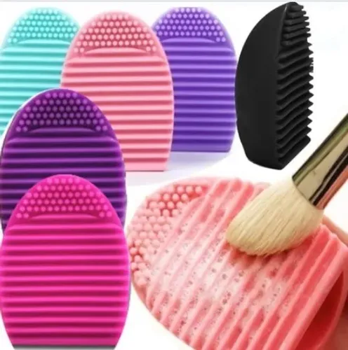 Esponja de Silicone Para Limpeza Lavagem de Pinceis de Maquiagem Brushegg Cor Roxo