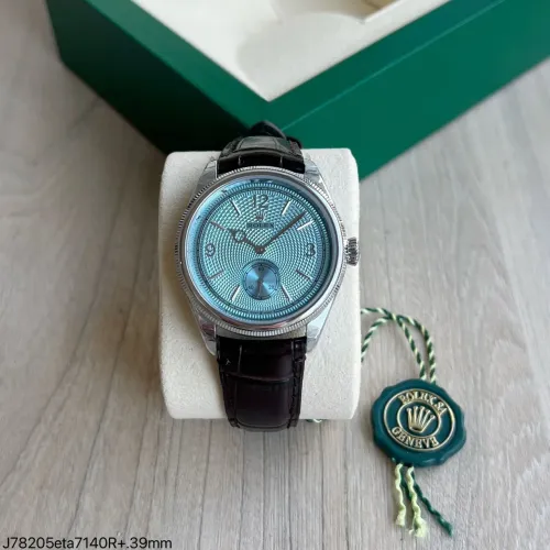 Relogio Masculino Rolex - Linha Super - ETA - Azul - Couro - Completo