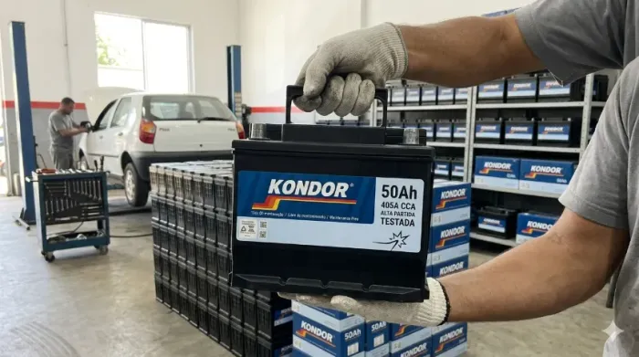 Bateria 50Ah Kondor - 405 CCA (Alta Partida) - Promoção Base de Troca - Kwid Hb20 Onix