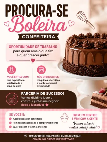 Oportunidade de crescimento Boleira e confeitaria