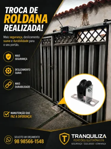 Troca de Roldana de portão de correr
